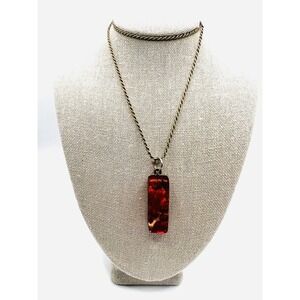 Danecraft 925 Silver NECKLACE 18" Italy With‎ Murano Glass Pendant